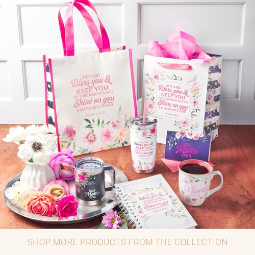 Christian Art Gifts Stainless Steel Double-Wall Vacuum Insulated Tumbler w/Straw & Lid 18 oz Pink Floral Inspirational Bible Verse Travel Mug for Women- Bless You and Keep You -Numbers 6:24-25 - color: Multicolor/Bless You