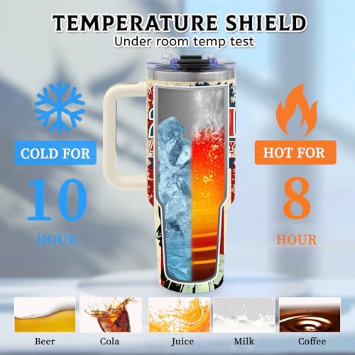 250th Anniversary America Commemorative 40oz Tumbler With Handle - color: 250th-White