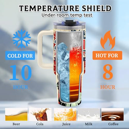 250th Anniversary America Commemorative 40oz Tumbler With Handle - color: 250th-White