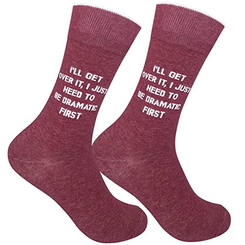 FUNATIC Socks with Funny and Profane Sayings, Sarcastic Gift for Men Women - color: Dramatic