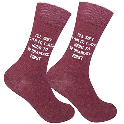 FUNATIC Socks with Funny and Profane Sayings, Sarcastic Gift for Men Women - color: Dramatic