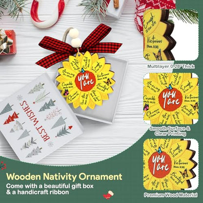 D4DREAM Christian Christmas Ornament Wooden Religious Ornament - color: A04