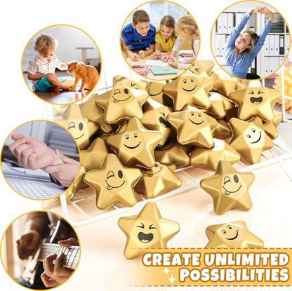 DEEKIN 72 Pcs Star Foam Relief Toys for Teens, Adults, Smile Face - style: Smile Face