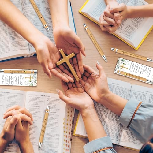 50 Sets Christian Religious Gifts Bible Verse Bamboo Pens