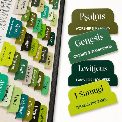 90 Christian Bible Tabs for Women and Men - Green Earth Version - color: Green Earth