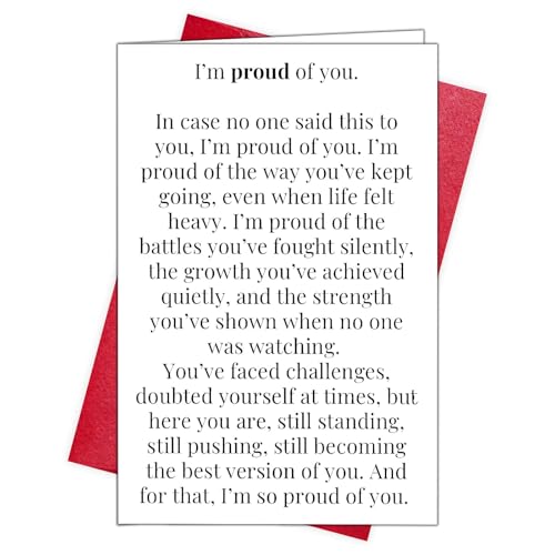 Encouragement Cards with Envelopes, Proud of You Card for Her Him - color: DXI#049