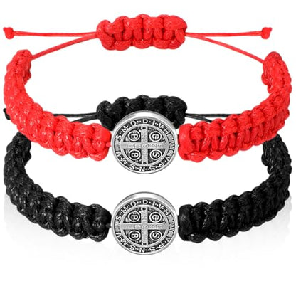 Fumete 2 Pcs Saint Benedict Medal - color: Black, Red