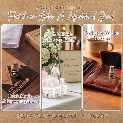 Christian Faith Favors bulk gifts - Mini Glass Bottle Keepsakes - color: Kraft-heart-50pcs
