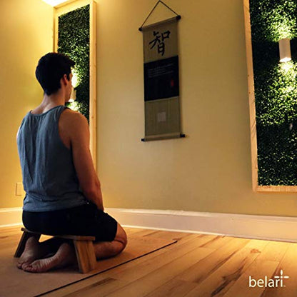 Teak Meditation Bench - Meditation Seat - Meditation Stool - Kneeling Meditation Chair - Portable Folding Meditation Bench - Seiza Yoga Meditation Bench - Prayer Bench (Teak) - color: Teak