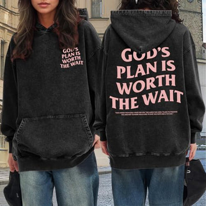 Christian Graphic Hoodies for Women God Bible Verse Oversized Hoodie Religious Letter Print Acid Wash Sweatshirts - color: Black, size: Large