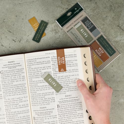 Christian Art Gifts Inspirational Magnetic Bookmark Pagemarker Set for Men & Women: Faith Over Fear, Stylish Multicolors & Encouraging Bible Verse Messages, Reading, Books, Bibles, 6 Piece Set