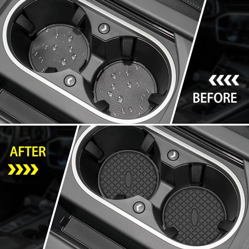 ME.FAN Car Cup Coasters [4 Pack] Silicone Car Coasters/Cup Mats, Non-Slip Recessed Car Interior Accessories Black - color: 4 Pack-black