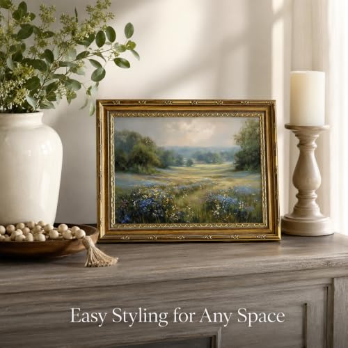 Framed Wildflower grassland Canvas Wall ArtFarmhouse Artwork 10x8 Inch - color: Framed Wildflower grassland 36, size: 10"L x 8"W
