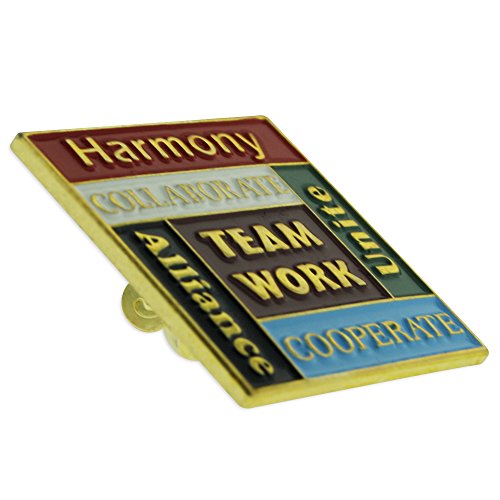 PinMart Teamwork Employee Recognition Award Enamel Lapel Pin - color: Corporate Harmony Teamwork Unite, size: 5 Pack