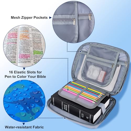 ICOSY Bible Cover, Church Bag for Women and Girls - color: Blue