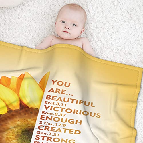 AMITAYUS Yellow Sunflower Prayer Blanket Bible Verse Healing Inspirational Sympathy Fleece Throw Religious Christian Gifts for Women Wife - Womens Gift Ideas - 40''x50'' - color: Christian Bible Verse, size: Small 50"x40