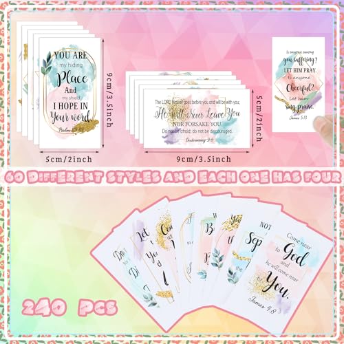 Estune 240 Pcs Bible Verse Cards bulk with Full Scripture, Novel Style - style: Novel Style