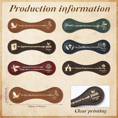 Spakon 6 Pcs Christian Magnetic Bookmark Gifts, Dark, Elegant - color: Dark Color, style: Elegant