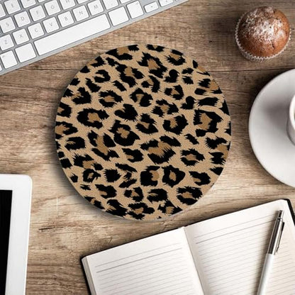 Mouse Pad, Modern Leopard Skin Pattern Mouse Pad, Washable Round Cloth Mousepad for Office Laptop, Non-Slip Rubber Base for Wireless Mouse for Computer Desk 7.9×7.9×0.12 inches - color: Modern Leopard Skin Pattern