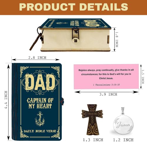 Dad Bible Verse Box, Personalized Name Keychain, 150 Color Coded Scripture Cards, Christian Gift for Dad, Gift Father's Day - color: Dad Bible