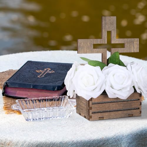 Amyhill 123 Pcs Baptism Centerpieces Decor for Tables, White