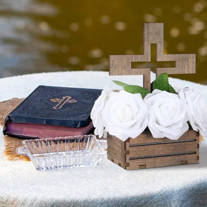 Amyhill 123 Pcs Baptism Centerpieces Decor for Tables, White