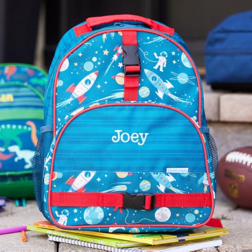 Personalization Universe Kids Backpack - Space Embroidered All Over Print by Stephen Joseph, Perfect for Boys and Girls, Customizable School Bag with Name, Personalized Embroidered Bookbag - style: Space