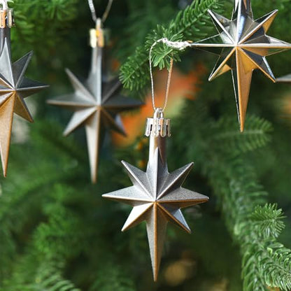 Syhood 12 Pack Iron Gray Bethlehem Star Ornaments Christmas Tree - color: Iron Gray
