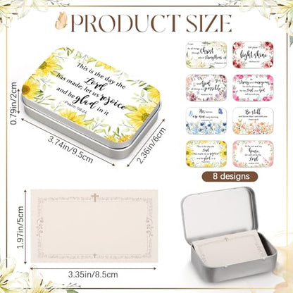 24 Prayer Boxes with 120 Prayer Cards 8 Floral Scripture Designs - style: Floral
