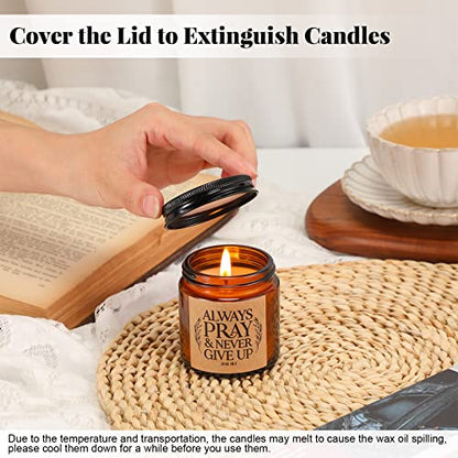 Lewtemi 10 Jars Christian Candles Gift Bulk, Brown, Classic - color: Brown, style: Classic