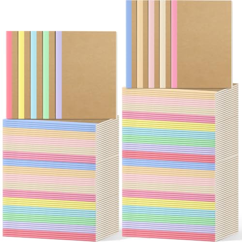 Handepo 100 Pack A5 Composition Notebooks 5"x8" Wide Ruled Notebook - color: Fresh Macaron, size: A5