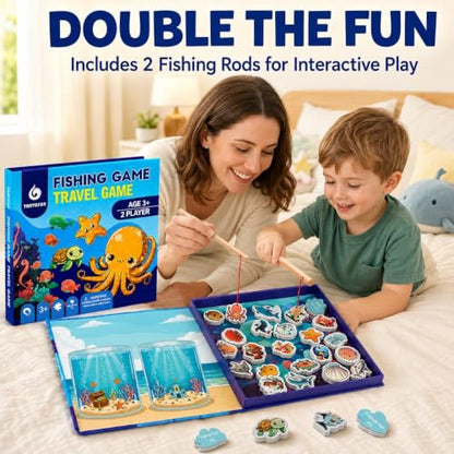 TRAVOFUN Magnetic Fishing Game | Travel Toys for Toddlers 3-5 - style: Fishing Game
