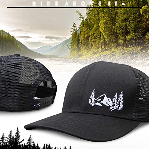 Grace Folly Trucker Hat for Men or Women- Many Cool Designs - color: Mountain- Black