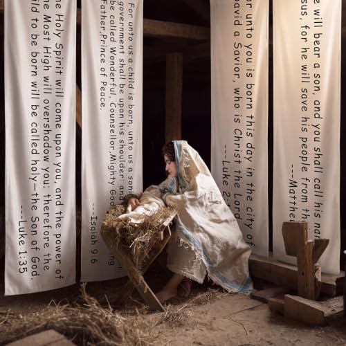Irenare 4 pack Christmas Christian Nativity Backdrop for Church Wall