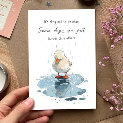 Heartfelt Encouragement Card, Get Well Soon Card for Woman Man, Positive Sympathy Card, It's Okay Not to Be Okay - color: It's Okay Not to Be Okay