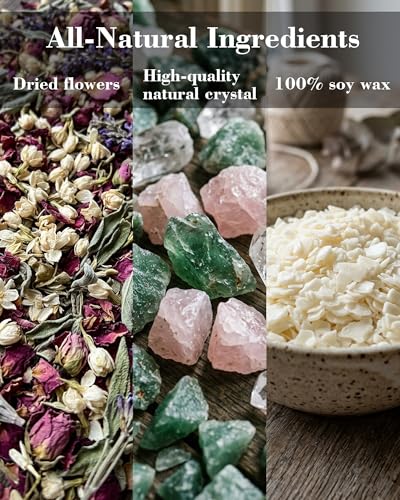 Love Spell Candles, Ritual, Soy Wax Crystal, Manifesting, Garnet, Rose Quartz, Pink Crystal Candles.(Love) - style: Love