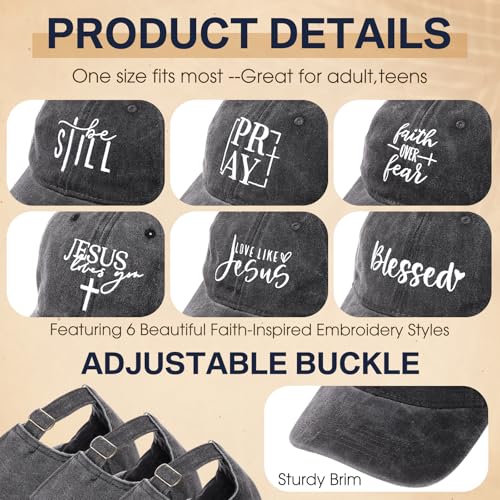 6/12 Pack Christian Hats Bulk for Men Women - style: Style 2