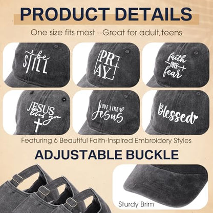 6/12 Pack Christian Hats Bulk for Men Women - style: Style 2