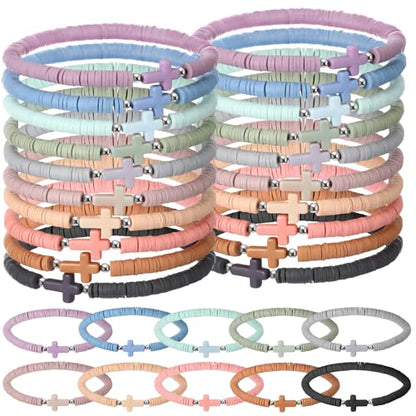 Landical 30/50/100 Cross Bracelets Bulk Jesus Women - color: Morandi