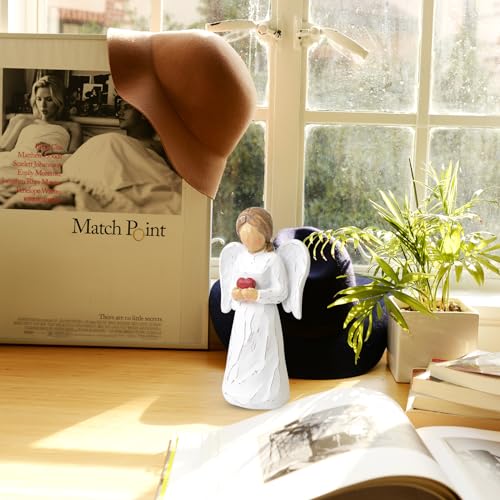 Guardian Angel Statue, Resin Healing Angel Figurines for Women - color: Heart