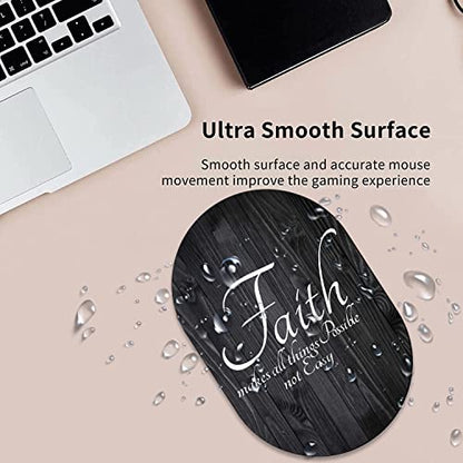 Faith Makes All Things Possible not Easy Mouse Pad and Coaster Combination, Non-Slip Rubber Base Mouse Pads for Wireless Mouse, Computer Mouse Pads for Desk - color: Faith Makes All Things Possible not Easy