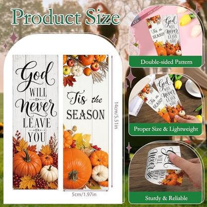Fall Christian Bookmarks Gifts - 200 Pcs Autumn Pumpkin Bookmark Paper Scripture Maple Leaf Religious Page Book Marks Church Gift for Women Men Thanksgiving Book Lovers Reading Party Supplies - color: Autumn Christian