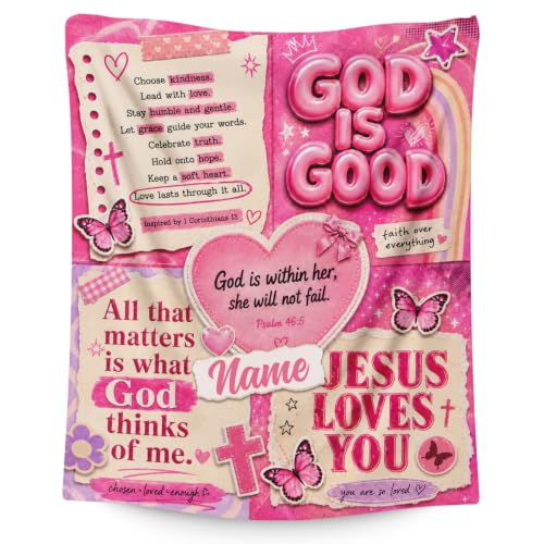 Custom God Blanket for Girls Women, Inspiration Throws for Home Decor - color: Pink