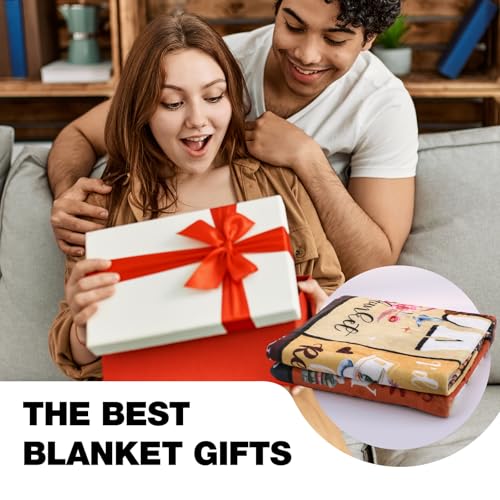 African American Book Lovers Gifts, Book Reading Throw Blanket, Librarian Bookish Books Club Gift for Black Women Bookworms Birthday Graduation Present Ideas Soft Flannel Blankets 50'' x 60'' - color: Brown-african American