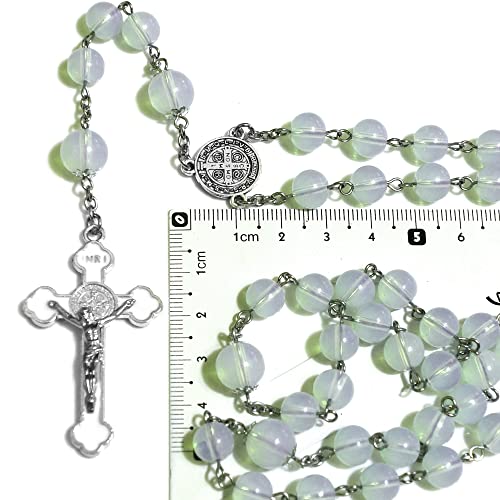 Rosary Beads Chaplet Artificial Opal Sphere Rosery Cross Catholic gifts