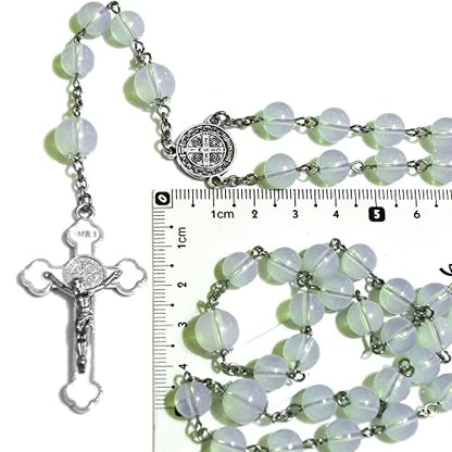 Rosary Beads Chaplet Artificial Opal Sphere Rosery Cross Catholic gifts