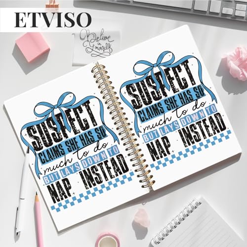 Retro Coquette Blue Bow Notebook, Trendy Preppy Checkered Journal, Preppy Aesthetic Notebooks for Women, Suspect Claims She Has So Much to Do Hardcover Spiral Notebooks 5.5x8.3 Inch - color: 05-Bible(01-blue)