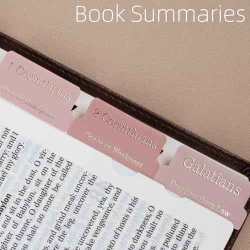 UPAFEXXI-Laminated Bible Tabs with Book Summaries - color: Summaries Earth Tone