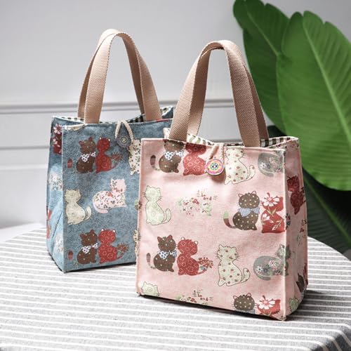 SNDEC Canvas Small Bible Bag for Girls and Women, Cute Mini Preppy Aesthetic Tote, Reusable Grocery Bag for Essentials - color: Pink