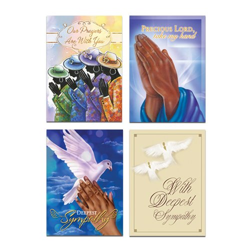African American Expressions Boxed Sympathy Cards Assortment – Religious Greeting Cards with Envelopes – Christian Gift Set